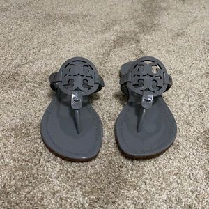 NIB - Tory Burch Miller Sandals - Malta Gray - Size 7